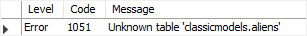 MySQL DROP TABLE 删除不存在的表